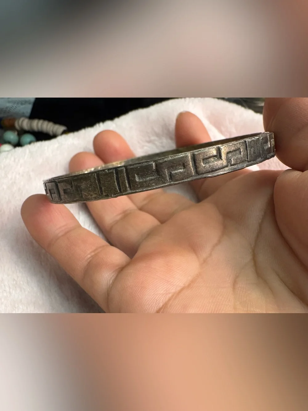 Estate Vintage carved in bracelet